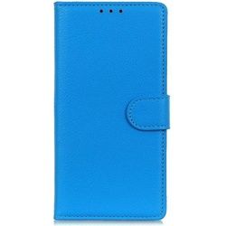 MU Classic Litchi Leder Bookcover Series (Galaxy A32 5G), Smartphone Hülle, Blau