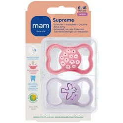 MAM Supreme Schnuller Silikon Rosa 6-16
