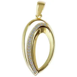 Adelia ́s Kettenanhänger Damen Anhänger aus 333 Gold mit Zirkonia, Zum Verschenken – ideal zum Valentinstag goldfarben