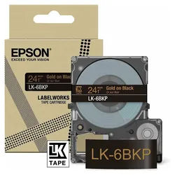 Epson Druckerband Schriftband LK LK-6BKP C53S672096, 24 mm gold auf schwarz