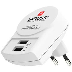 Skross Euro USB Charger - lädt schnell und gleichzeitig bis zu zwei USB Geräte (2,4A)
