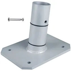 Windhager Pfostenträger Terrassenhalterung Premium, Zubehör für Sonnensegel, (1-St), Halterung für Segel, einfache Montage, silber silberfarben