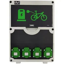 Fahrradladestation für E-bikes 12 Module 4x230V Stromverteiler Doktorvolt 2137