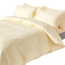 Homescapes Bettwäsche Damast Fadendichte 330 , Creme , Textil , Gestreift , Rechteckig , 260x220 cm , Oeko-Tex® , Heimtextilien, Bettwäsche & Leintücher, Bettwäsche
