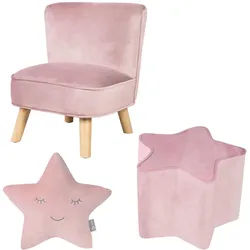 Roba Kindersofa 3er-Set rosa / mauve , Rosa , Textil , Füllung: Polyester , 70x50x48 cm , Babymöbel & Kindermöbel, Babyzimmer, Kindersessel & Kindertische