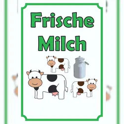 HB-Druck Frische Milch Schild Hochkant A3 Rückseite selbstklebend