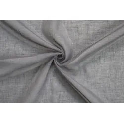 Stofferia Stoff Gardinenstoff Uni halbtransparent Cleveland Anthrazit, Meterware grau