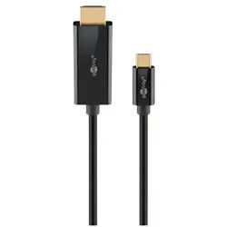 goobay Adapterkabel USB-C auf HDMI schwarz 2 m schwarz