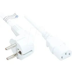 GC P0130-W150 - Netzkabel Typ E+F CEE 7/7 auf C13 , weiß, 1,50 mm2, 15 m