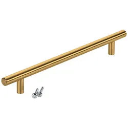 SO-TECH® Möbelgriff Stangengriff G17 echt Edelstahlrohr Ø 12 mm inkl. Schrauben (20-St), Goldfarbig galvanisiert, Bohrlochabstand 64 mm, Schrankgriff gelb Bohrlochabstand 192 mm | 25.2 cm x 3.2 cm