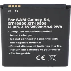 Nachbau Akku passend für Samsung Galaxy S4 Akku Galaxy S4 Active, Samsung Galaxy S4 LTE+, Samsung GT-I9295, Samsung GT-I9500, Samsung GT-I9505, Samsung GT-I9506, Samsung GT-i9515