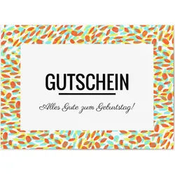 Gutscheine Gutscheincode selbst gestalten - Blütenblätter in Orange - Orange | Wunderkarten.de