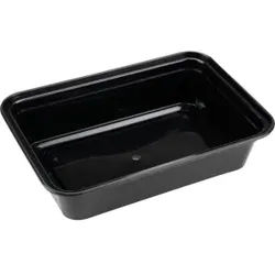ABENA® Take-away-Schale, PP, ungeteilt, 350 ml, schwarz, Wiederverwendbare Schale für Take-away-Gerichte, 1 Karton = 8 Packungen à 50 Stück