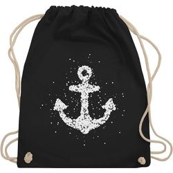 Shirtracer Turnbeutel Anker Matrosen Nordsee Maritime Ostsee Ankerliebe, Kunst schwarz
