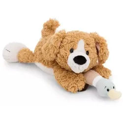 Nici: Plüschhund und Ente, braun, liegend - 30 cm