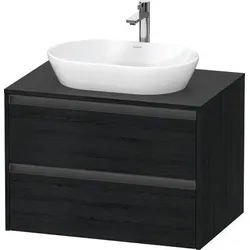 Duravit Ketho.2 Konsolenwaschtischunterbau wandhängend Eiche Schwarz Matt 800x550x568 mm - K24895016 K24895016160000