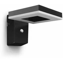 Philips Wandleuchte Solar Wandleuchte Zonal 21,4 x 16,7 x 14,2 cm, Inkl. Leuchtmittel, Mit Bewegungsmelder nicht dimmbar schwarz