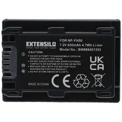 Extensilo passend für Sony Alpha DSLR-A230, DSLR-A230L, DSLR-A230Y, DSLR-A290, Kamera-Akku Li-Ion 650 mAh schwarz