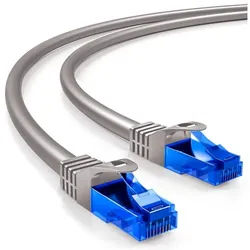 deleyCON deleyCON 2m CAT6 Patchkabel Netzwerkkabel Ethernet LAN DSL Kabel Grau LAN-Kabel