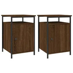 vidaXL Nachttisch NA Nachttische2er Set Braun Eichen-Optik 40x42x60 cm Holz braun
