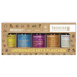 Benecos Pflege-Geschenkset Mini-Reiseset - Unterwegs mit 5 Flaschen