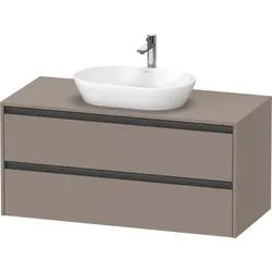 Duravit Ketho.2 Konsolenwaschtischunterbau wandhängend Basalt Matt 1200x550x568 mm - K24897043430000 K24897043430000