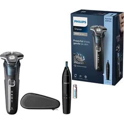 Philips Elektrorasierer Shaver Series 5000 S5889/11, ausklappbarer Präzisionstrimmer, Nasen- und Ohrenhaartrimmer, Etui, mit SkinIQ Technologie grau