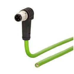 Metz Connect Anschlussleitung M12 Stecker 4-polig D-kodiert LAN-Kabel, M12-D Männlich (Stecker), offenes Ende (200.0 cm), gewinkelt, 142M1D90020 grün
