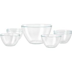 Leonardo Servierschalenset , Klar , Glas , 7-teilig , rund , 25x22x25 cm , Geschirr, Schalen & Schüsseln, Glasschalen