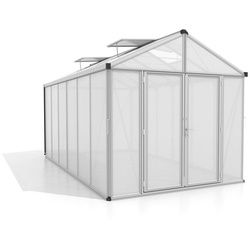 Xxxl Gewächshausbausatz , Alufarben , Metall, Kunststoff , 258.4x250.4x465.2 cm , Gartenzubehör, Garten- & Gewächshäuser