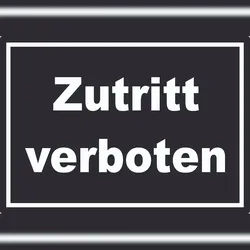 HB-Druck Zutritt verboten Schild weiß-schwarz A6 (105x148mm)