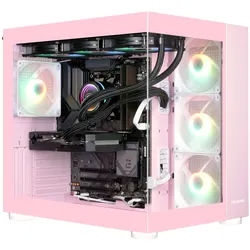 COUGAR Gaming-PC "FV150 PK 7951 AMD Ryzen 5 9600X 32GB DDR5 1TB SSD RTX 5060", pink, Microsoft Windows 11 Home (64 Bit), 32 GB RAM 1.000 GB SSD, Desktop-PCs, Windows 11, DDR5 RAM, Wasserkühlung