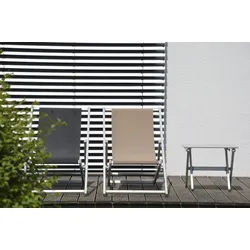 Jan Kurtz Rimini Deckchair Liegestuhl Aluminium eloxiert/Kunststoffgewebe