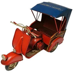 Dynasun Modellmotorrad Car 1504A-7365, (1-tlg), Motorrad Dreirad-Transporter 25cm Motorradmodell Dreirad Vintage