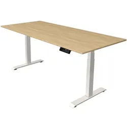 Kerkmann Schreibtisch höhenverstellbar (elektrisch) »Oxford« 160 cm Gestell weiß braun, 180x127x80 cm