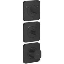 hansgrohe Thermostat-Modul Axor Citterio C cubic cut, mattschwarz, UP mit Rosetten