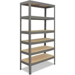 shelfplaza PRO 230x90x60 cm Schwerlastregal in grau mit 6 Böden und 166 kg Traglast pro Boden
