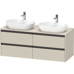 Duravit Ketho.2 Konsolenwaschtischunterbau wandhängend Taupe Supermatt 1400x550x568 mm - K24898B8383 K24898B83830000