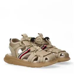 Tommy Hilfiger Sandale Trekking Schuh, Sommerschuh mit praktischem Schnellverschluss beige 27 EU