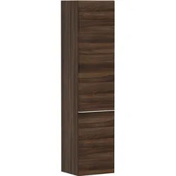 hansgrohe Xelu Q Halbhochschrank, 400x350x1650, 2 Türen, Türanschlag rechts, 3 Glasfachböden, 54142700, Farbe: Möbel Nussbaum Dunkel/Griff Mattweiß