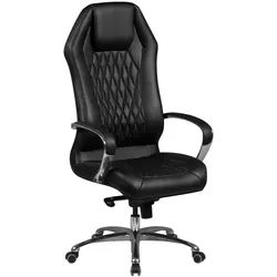 Mid.you Chefsessel , Schwarz , Leder , Echtleder, Kombination Echtleder/Lederlook , Rindleder , Sternfuß , 67x136x67 cm , Wippfunktion, Wippmechanik mit Härtegradeinstellung, Sitzfläche 360° drehbar, inklusive Armlehnen , Büromöbel, Bürostühle, Chefsessel