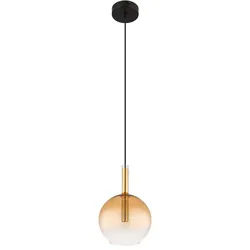 GLOBO LIGHTING Hängeleuchte, Leuchtmittel nicht inklusive, Pendelleuchte Hängelampe Deckenleuchte Esszimmerlampe Glas Amber