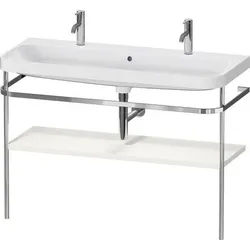 Duravit Happy D.2 Plus c-shaped Set mit Metallkonsole Nordic Weiß Seidenmatt 1175x490x850 mm - HP484 HP4849O39390000