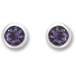 ONE ELEMENT Paar Ohrhänger Amethyst Zarge Ohrringe Ohrstecker aus 333 Weißgold, Modern & klar – ein Stück für zeitlose Looks silberfarben