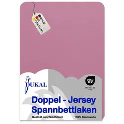 DUKAL Spannbettlaken Kinderspannbettlaken oval für Kinderwagen/Stubenwagen, 100% Baumwolle, Doppel-Jersey, Gummizug: rundum, (1 Stück), 50x88 cm, aus hochwertigem Doppel-Jersey, Made in Germany rosa 50 cm x 88 cm