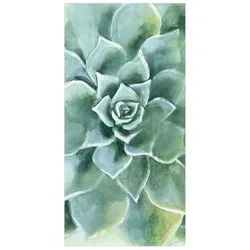 Bilderdepot24 Teppich Teppich Vinyl Flur Küche Blumen Aquarell funktional lang, Läufer - grün glatt, nass wischbar (Schmutz, Tierhaare) Saugroboter & Bodenheizung geeignet grün 100 cm x 200 cm