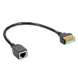 ROLINE Kabeladapter RJ45 Buchse zu Terminalblock Computer-Adapter RJ-45 (8P8C) Weiblich (Buchse) zu Terminalblock, 8-pin Weiblich (Buchse), 30 cm, (Drucktasten) bunt