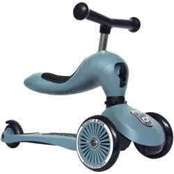 Scoot and Ride Laufrad/Kinderscooter 2in1 , Blau , Metall, Kunststoff , 24x37x55 cm , unisex , höhenverstellbarer Lenker, weicher Sitz, Anti-Überschlag-Vorrichtung , Freizeit & Co, Gartenspielzeug, Scooter