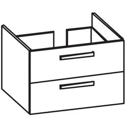Artiqua 413 Waschtischunterschrank für Acanto 500622 Graphit Struktur quer, 413-WU2L-K164-7070-401 413-WU2L-K164-7070-401