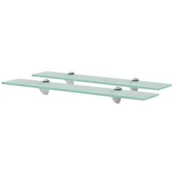 vidaXL Regal Schweberegale 2 Stk. Glas 60x10 cm 8 mm, 2-tlg. weiß